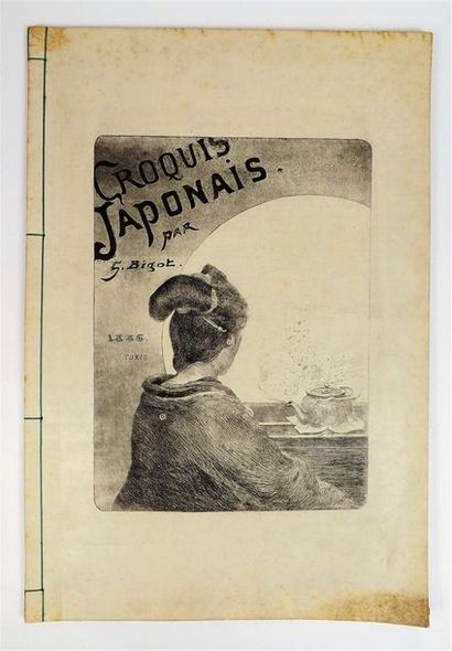 null BIGOT (Georges Ferdinand). CROQUIS JAPONAIS. (Tokyo, 1886). In folio relié à...