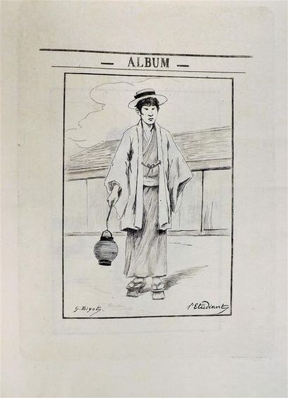 null BIGOT (Georges Ferdinand). CROQUIS JAPONAIS. (Tokyo, 1886). In folio relié à...