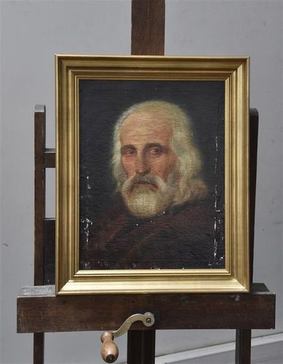 null Ecole FRANCAISE du XIXe siècle Portrait de vieillard Huile sur toile H. 46,5...