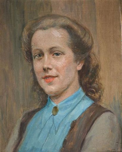 Tony TOLLET (1857-1953) Portrait de jeune...