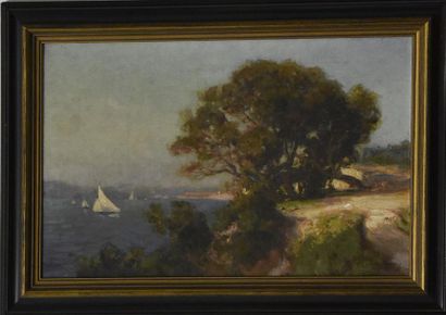null Paul LECUIT-MONROY (1858-?) La grande rade de Toulon Huile sur toile signée...