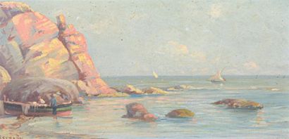 Joseph Jacques REYMANN (1848-?) Bord de Méditerranée...