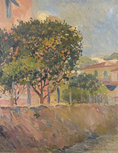 Louis DENIS-VALVÉRANE (1870-1943) Les orangers...