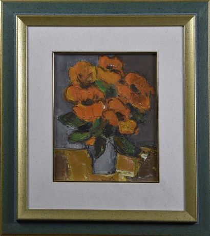 null Jacques DAUFIN (Né en 1930) Bouquet dans un vase Huile sur toile, signée en...