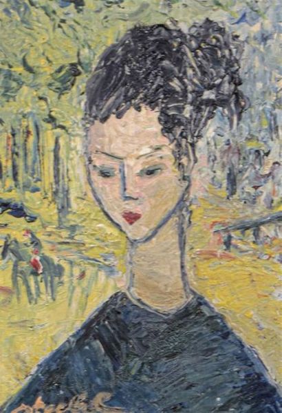 Edgar STOËBEL (1909-2001) Portrait de femme...