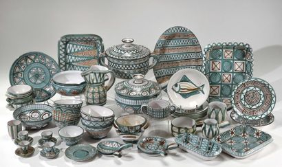 Robert PICAULT (1919-2000) Robert PICAULT (1919-2000) Important set of glazed ceramic...