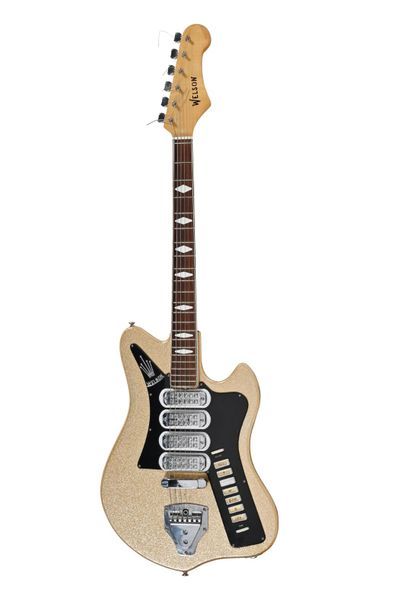 null Guitare WELSON Kinton, Italie, années 1960, 4 micros, Sparkle Gold