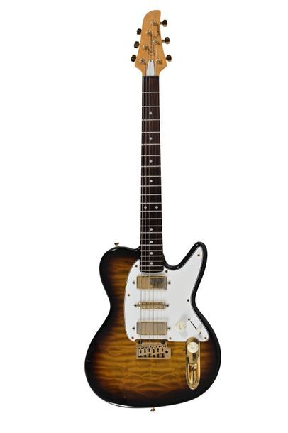 null Guitare IBANEZ Talmax, 3 micros, Japan, n°F 422372, année 1994, sunburst flammé...