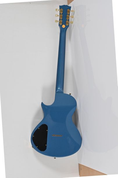  Guitare GIBSON HAWK (USA), 2 micros, bleue, accastillage doré, n°92366600, année...