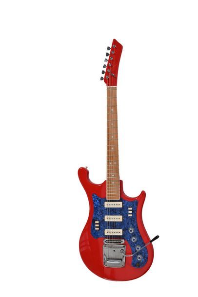  Guitare URAL, modèle 650, URSS, 3 micros, années 1980, rouge 