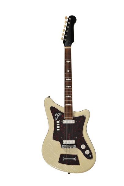  Guitare EKO modèle 500/2V, Italie, années 60, deux micros, perloïde nacrée avec...