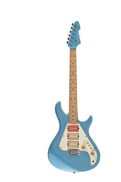 null Guitare AQUARIUS Kawai original, Japon, années 1970, 3 micros, bleue métallisé...