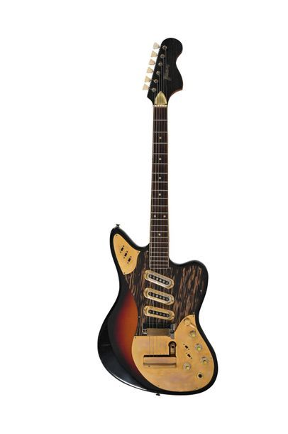  Guitare FRAMUS, Allemagne, vers 1960, modèle Strato de luxe 5/186, 3 micros sunburst...