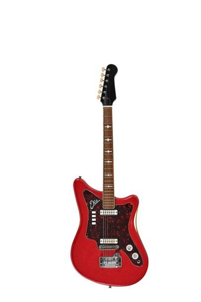 null Guitare EKO 500V2, Italie vers 1960, 2 micros, Sparkle red avec housse