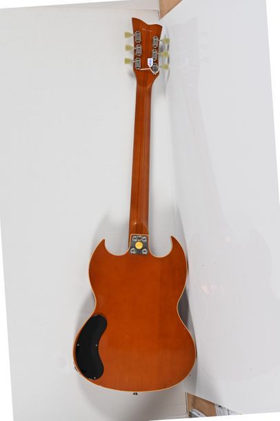null Guitare EKO, Italie, années 1970,modèle SG indu, 2 micros, naturelle