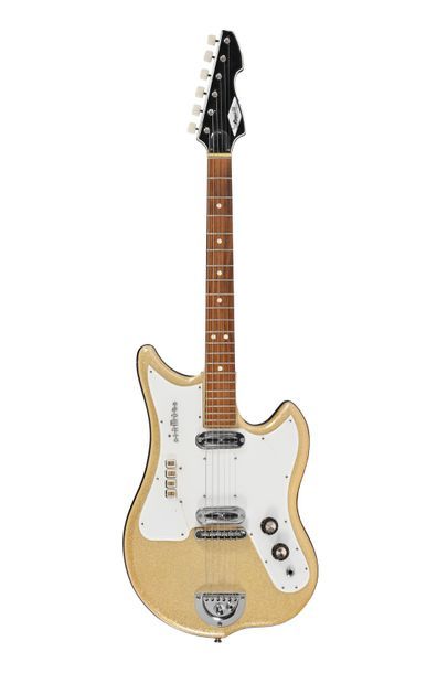  Guitare RANGER modèle GAM KELLI Diamond, Italie, années 1960, 2 micros, or paillettes,...