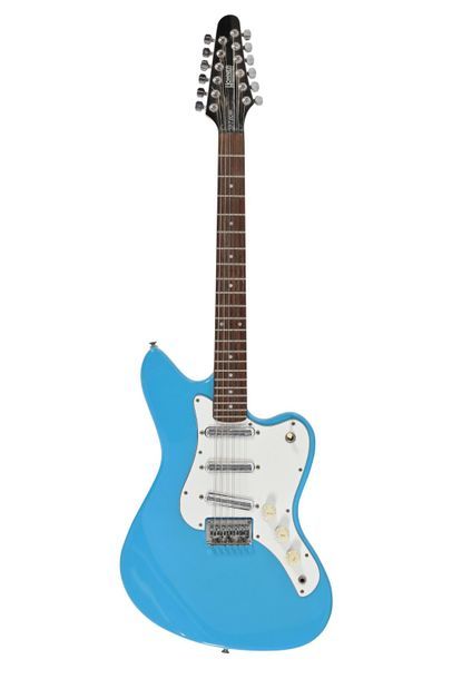 Guitare 12 cordes HOHNER GT 60 XII, type Jaguar, 3 micros, bleu