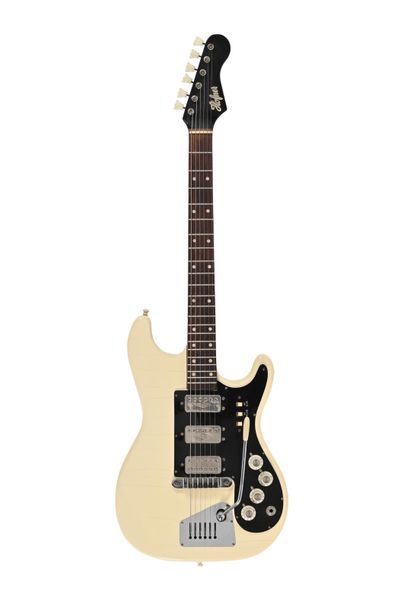 null Guitare HOFNER 173, Allemagne, vers 1970, 3 micros, crème, vernis craquelé