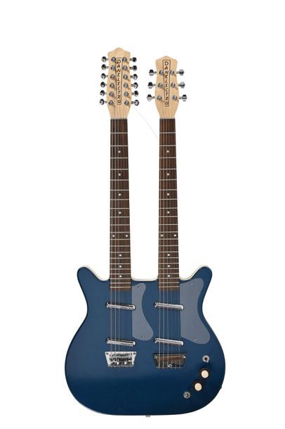 null Guitare DANELECTRO, 2 manches, 2X2 micros, 6 cordes / 12 cordes, bleue avec...