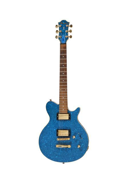 null Guitare HOHNER, Allemagne, 2 micros, Pearl , bleue métallique avec valise