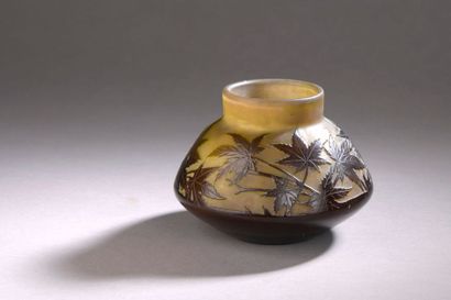 null Émile GALLÉ (1846 - 1904) SMALL VASE with flattened rumen made of multilayered...