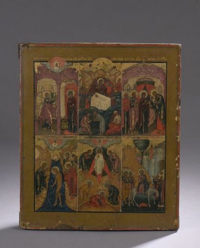 Icon depicting six scenes from the Life of...