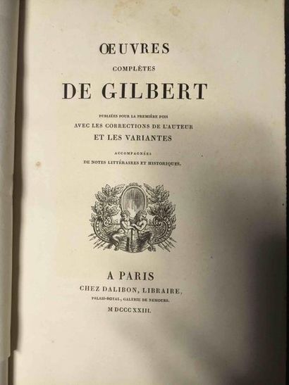 null GILBERT (Nicolas). – Œuvres Complètes (...)

Paris, Dalibon, Libraire, 1823....