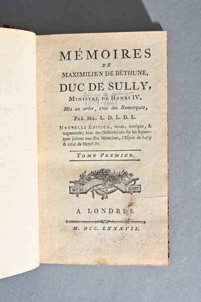 null SULLY SULLY (Maximilien de Béthune duc de). - Mémoires de Maximilien de Béthune,...