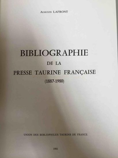null LAFRONT A. (Paco Tolosa) Bibliographie de la presse taurine en France (1887-1980).

Ed....