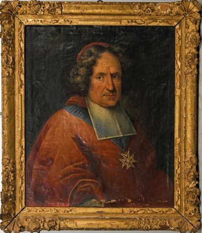 École FRANÇAISE du XVIIIe siècle 
Portrait of the Cardinal of Janson (1631-1713)
Oil...