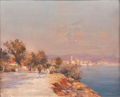 Raymond ALLEGRE (1857-1933) 
Seaside
Oil on panel, signed lower left
H. 33 cm - W....