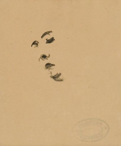RENE SEYSSAUD (1867-1952) 
Étude de visage et étude de personnage au chapeau Deux...