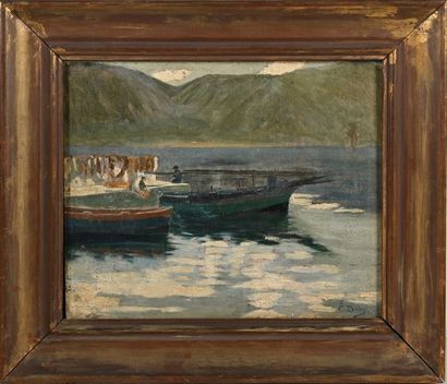 Camille BOIRY (1871-1954) 
La baie d'Ajaccio
Oil on panel, signed lower right
H....