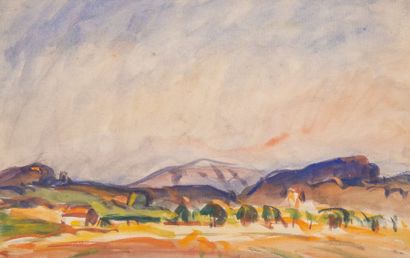 Marcel ARNAUD (1877-1956) 
Provençal
landscape Watercolour on paper, inscribed on...