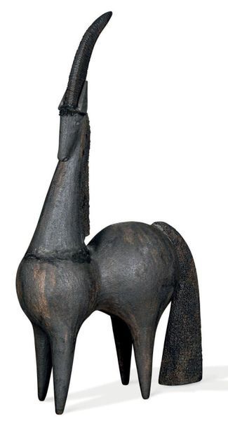 Dominique POUCHAIN (né en 1956) Licorne
Importante sculpture zoomorphe en terre chamottée.
Signée...