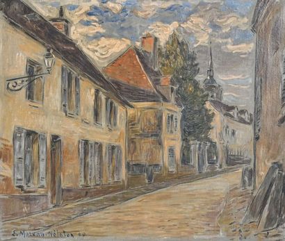  Étienne Adolphe MOREAU-NÉLATON (1859-1927) Rue de village Huile sur toile signée...
