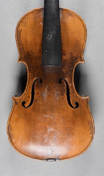 null Violon allemand portant étiquette Stradivarius 1716 Epoque 1900 Fond deux pièces...