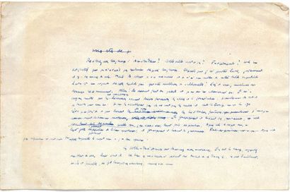 Albert CAMUS Manuscrit autographe de 15 lignes.
S.l.n.d. [1956]. ½ p. grand in-4....