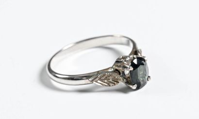 null White gold ring

18k (750 thousandths) set with a sapphire crystal 

Gross weight:...