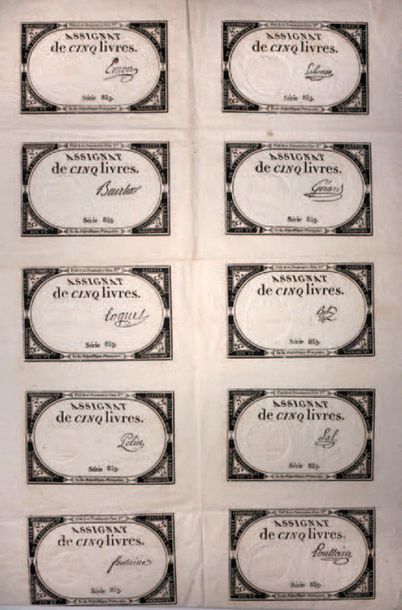null 5 books complete plate of 10 copies, creation of the 10 Brumaire of year 2,...
