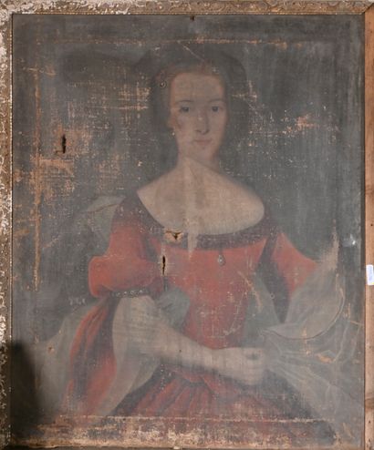 null Ecole FRANCAISE du XVIIe siècle
Jeune femme à la robe rouge
Huile sur toile
H....