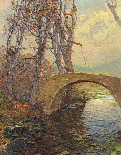 null Louis BONAMICI (1878-1966) The bridge 

Oil on canvas signed lower right 

H....