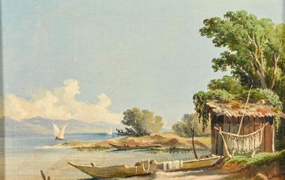 null Provençal School Barque on the riverside

Canvas mounted on cardboard signed...