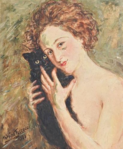 null Antoine FERRACCI (1890-1984) Portrait of a woman with a cat

Canvas signed lower...