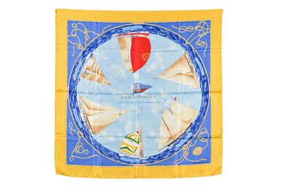 null LOUIS VUITTON CUP. Printed silk square titled "Challenger races of the America's...