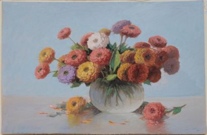 null Herman DELPECH (école bordelaise début du XXe siècle)
Bouquet de fleurs
Gouache...