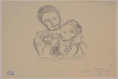 null Victor PROUVÉ (1858 1942)
Etude de mère à l'enfant (Le biberon de Jean Lou)....