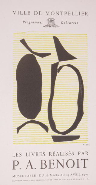 null Juan MIRO (1893-1983), d'après
Affiche sérigraphique, signée dans la planche,...