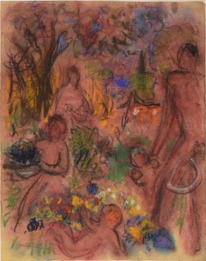 null [Ecole lyonnaise] Pierre THEVENIN (1905 1950)
Composition.
Pastel sur papier....