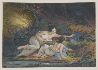 null [Scène de la vie romantique] Ecole française du XIXe siècle *
Femmes au bain....